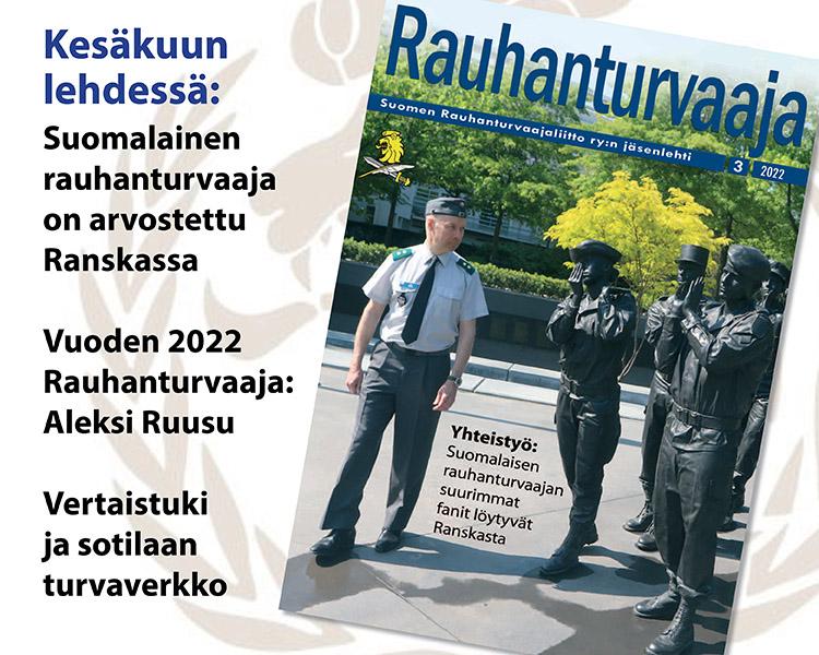 Tuore Rauhanturvaaja-lehti ilmestyi kriisinhallintaveteraanin kesälukemistoon