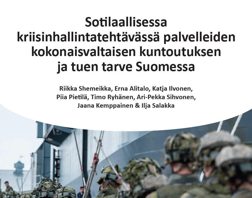 Tuore tutkimus: kriisinhallintaveteraanikeskukselle on vahva tilaus. Vertaistuen rahoitus ja järjestämisvastuut tulisi varmistaa lainsäädäntöä kehittämällä
