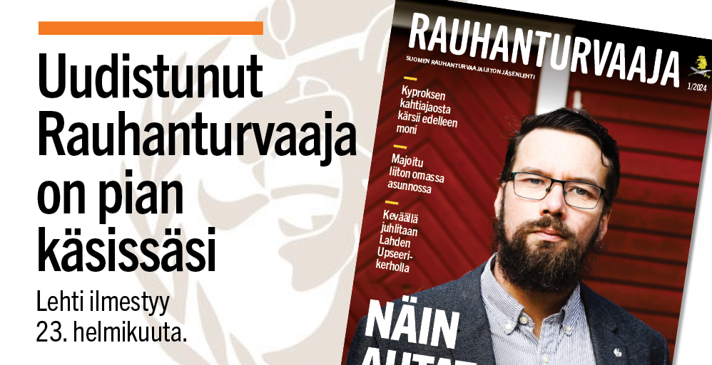 Uudistunut Rauhanturvaaja-lehti ilmestyy 23.2.